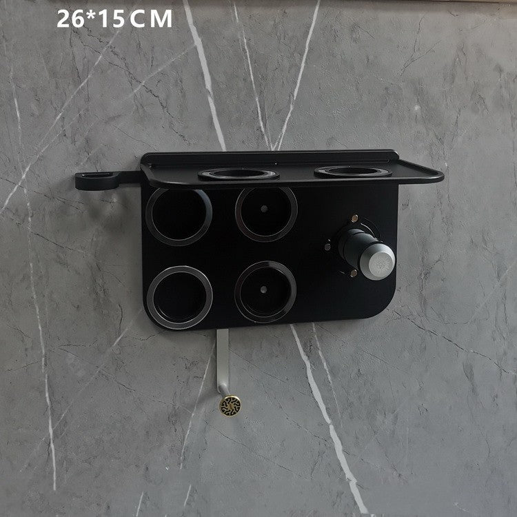 Hole-Free Hair Dryer Rack - Bathroom Wall Mount Storage Organizer