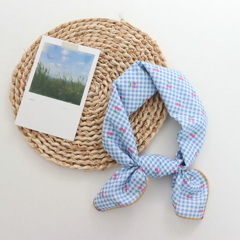 Retro Cotton Hair Band for Women - Casual Headband with Cherry Print