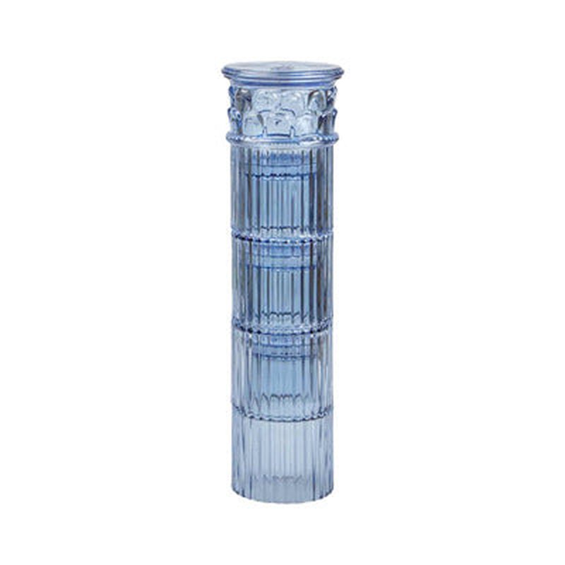 Roman Column Glass Water Cup Set - Stackable Household Drinkware, 4 Sizes