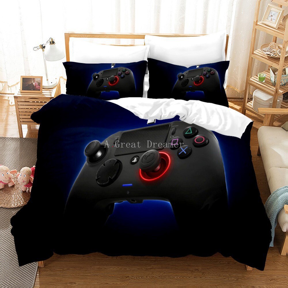 Digital 3D Game Controller Pattern Printed Bedding Set - Multiple Sizes