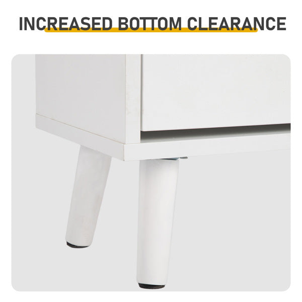 Shoe Cabinet with Drawer and 2 Flip-Top Compartments - White