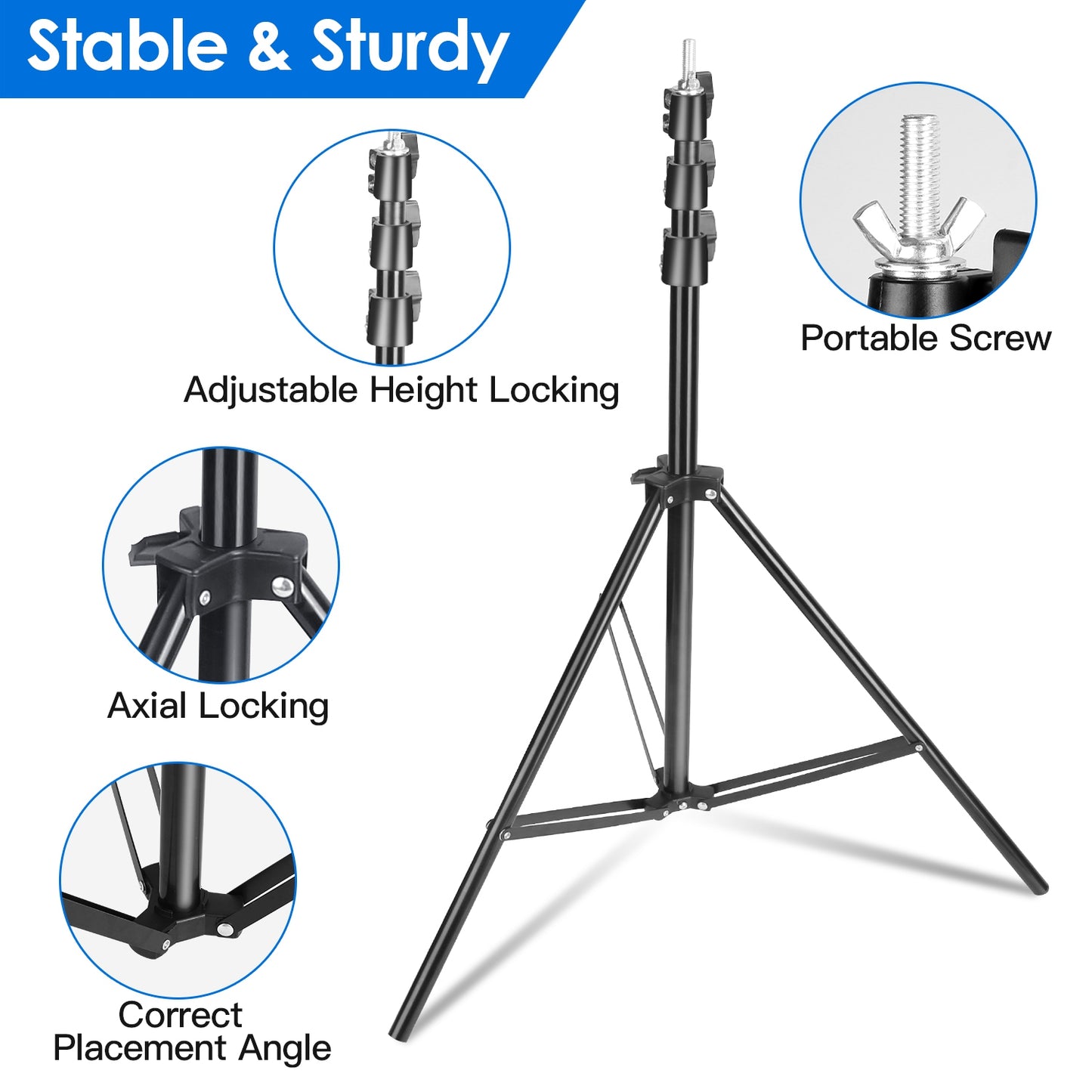 Adjustable T Shape Backdrop Stand - 6.5x8.5FT Heavy Duty Kit