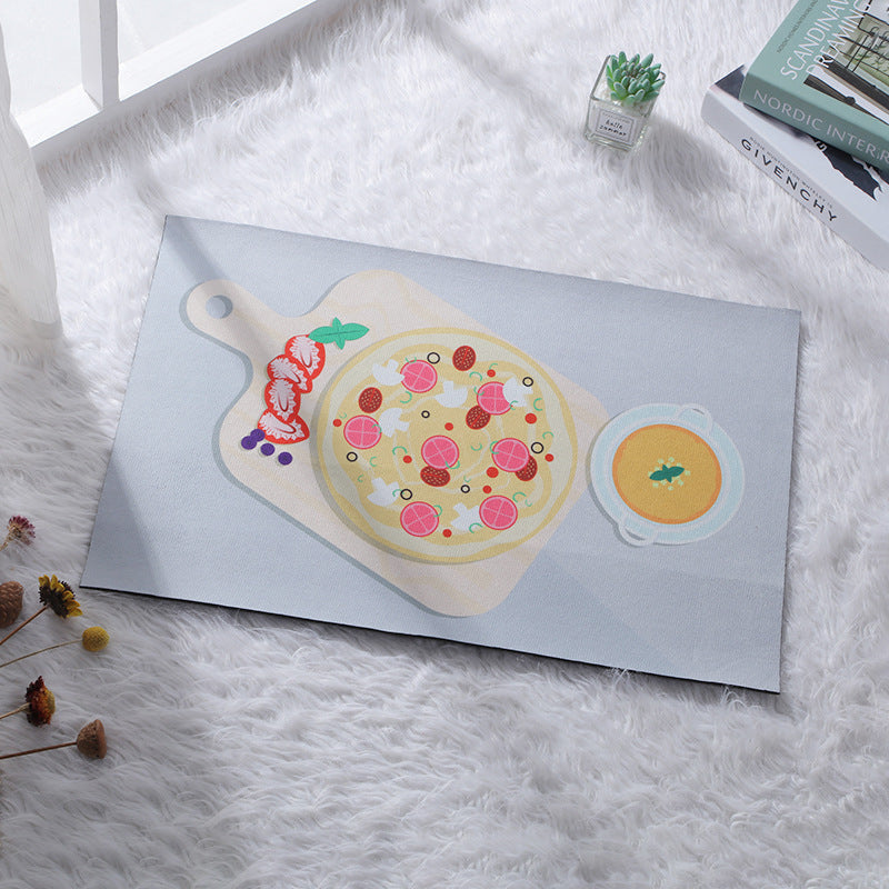 Cartoon Printed Absorbent Floor Mat - Short Plush Home Bathroom Decor 60x40cm