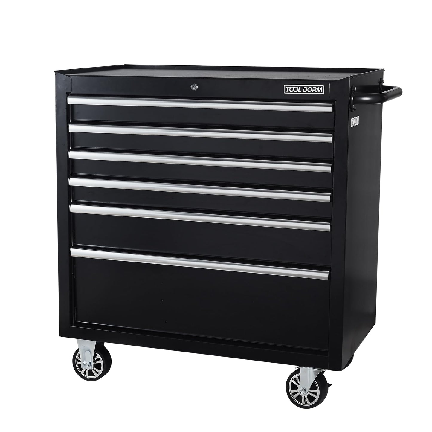 36-Inch 8-Drawer Tool Storage Cabinet with Lock and Wheels, Blue Steel