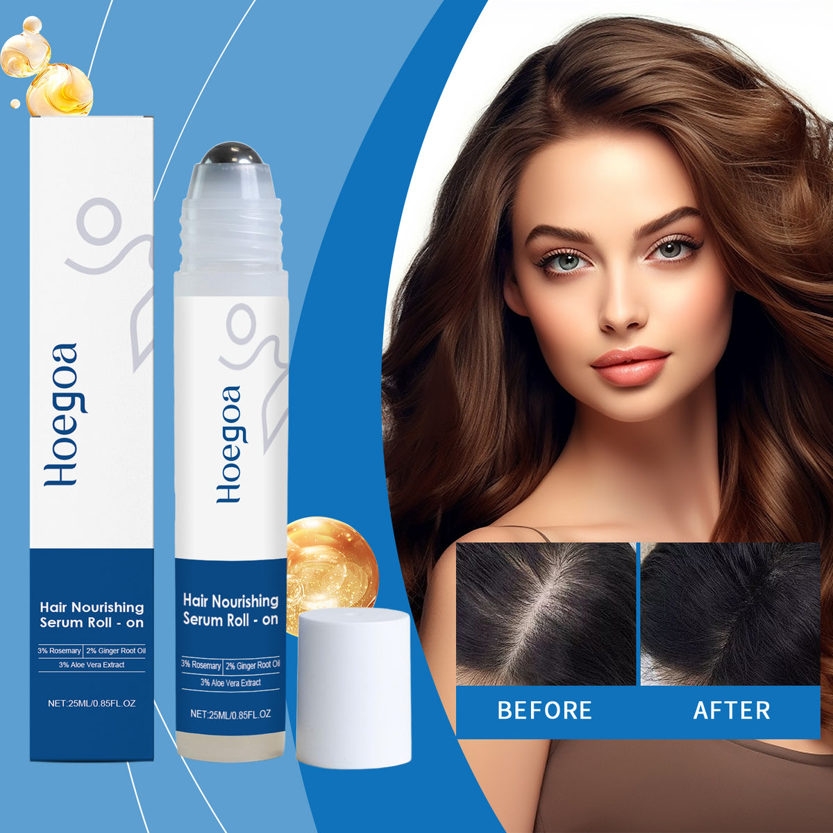 Hair Growth Roll-On - 25ml Body Care for Hair Loss & Regrowth