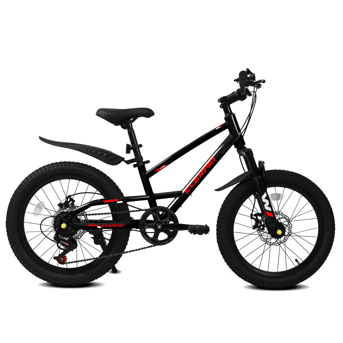 20-Inch Mountain Kids Bike for Boys & Girls, 7-Speed, Black