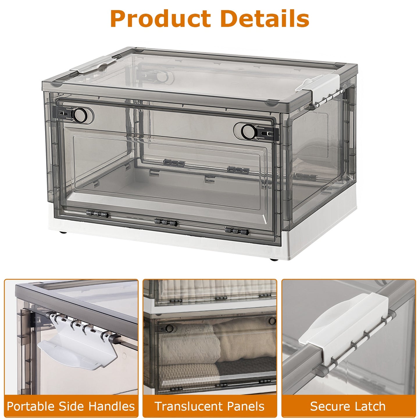 Foldable Storage Bins - Collapsible Organizer with Wheels