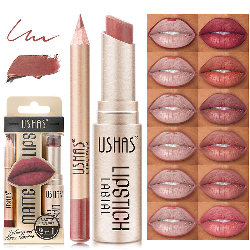 Matte Long Lasting Waterproof Nude Lipstick - Moisturizing & Discoloration Resistant