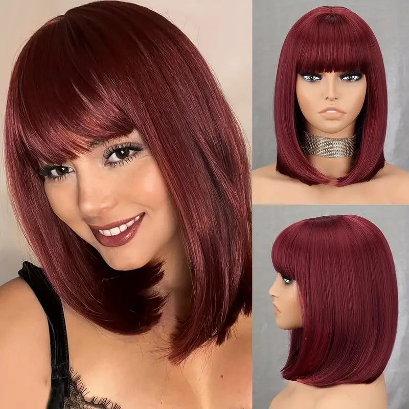 Fashionable Long Straight Wig with Wispy Bangs - Multiple Colors for Women