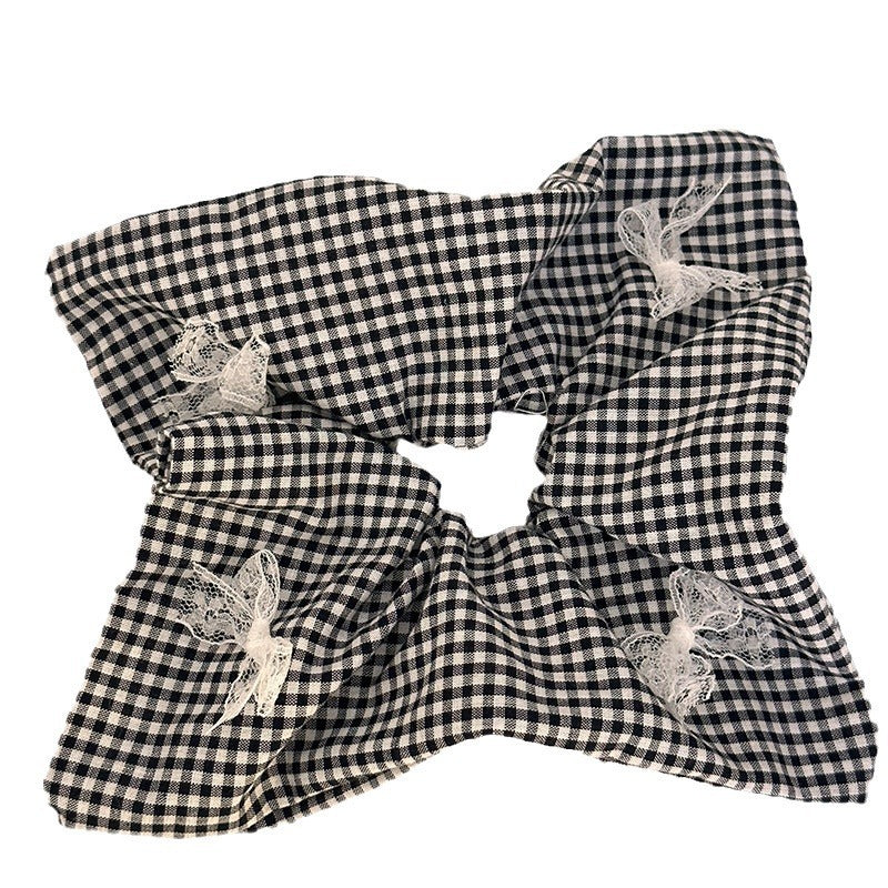 Vintage Plaid Square Scrunchie
