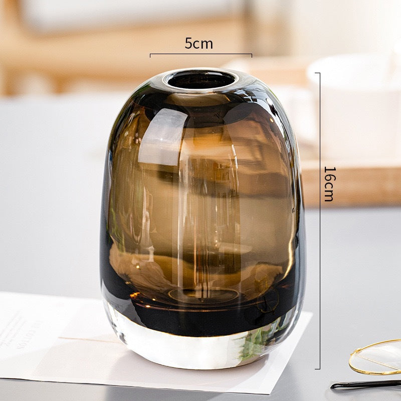 Round Glass Vase Decorative Ornament for Home & Garden