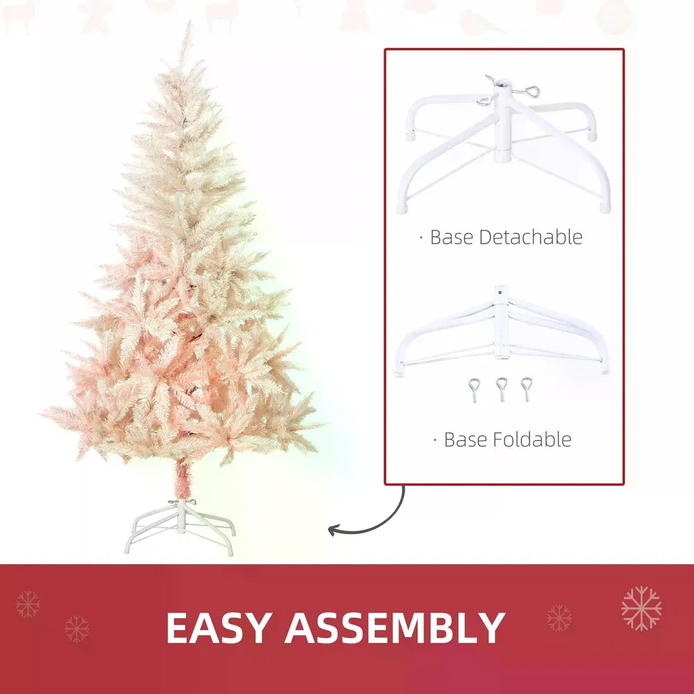 7ft Pink Christmas Tree with PVC Branches - Lush & Realistic