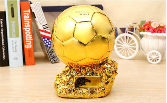 Football Trophy 21cm MVP Award Gold Plating Celebration Decor