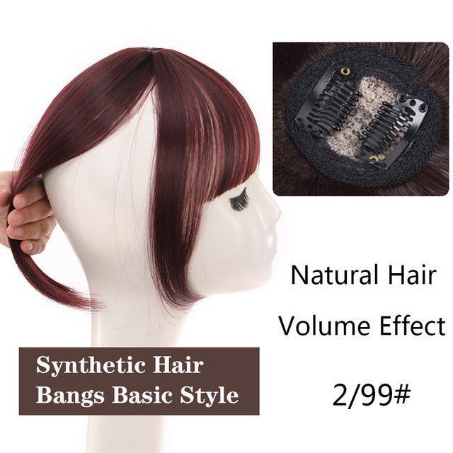 3D Bangs Straight Replacement Hair Covering Wig Set - High-Temp Fiber