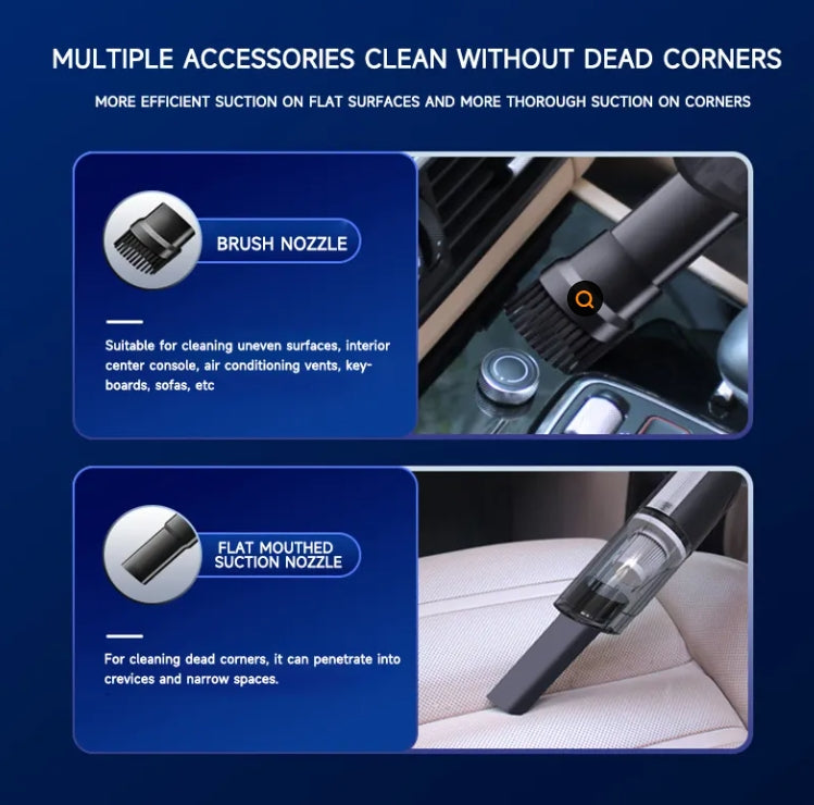 Wireless Handheld Car Vacuum Cleaner with Strong Suction - Mini Rechargeable Home Vacuum