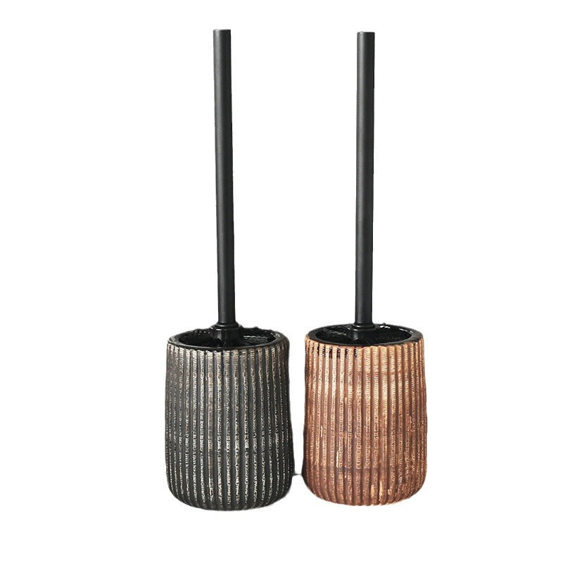 Removable Home Toilet Brush with Ceramic Holder - Light & Dark Colors