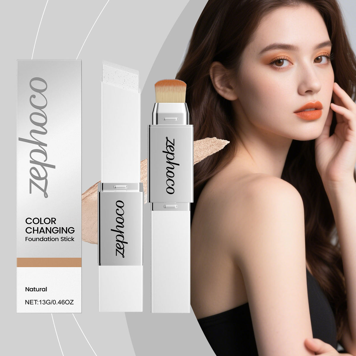 Two In One Color Changing Foundation Make-up Stick -natural Color-13g