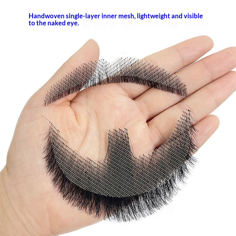 Hand-Woven Fake Beard & Eyebrow Makeup Props for Film & TV