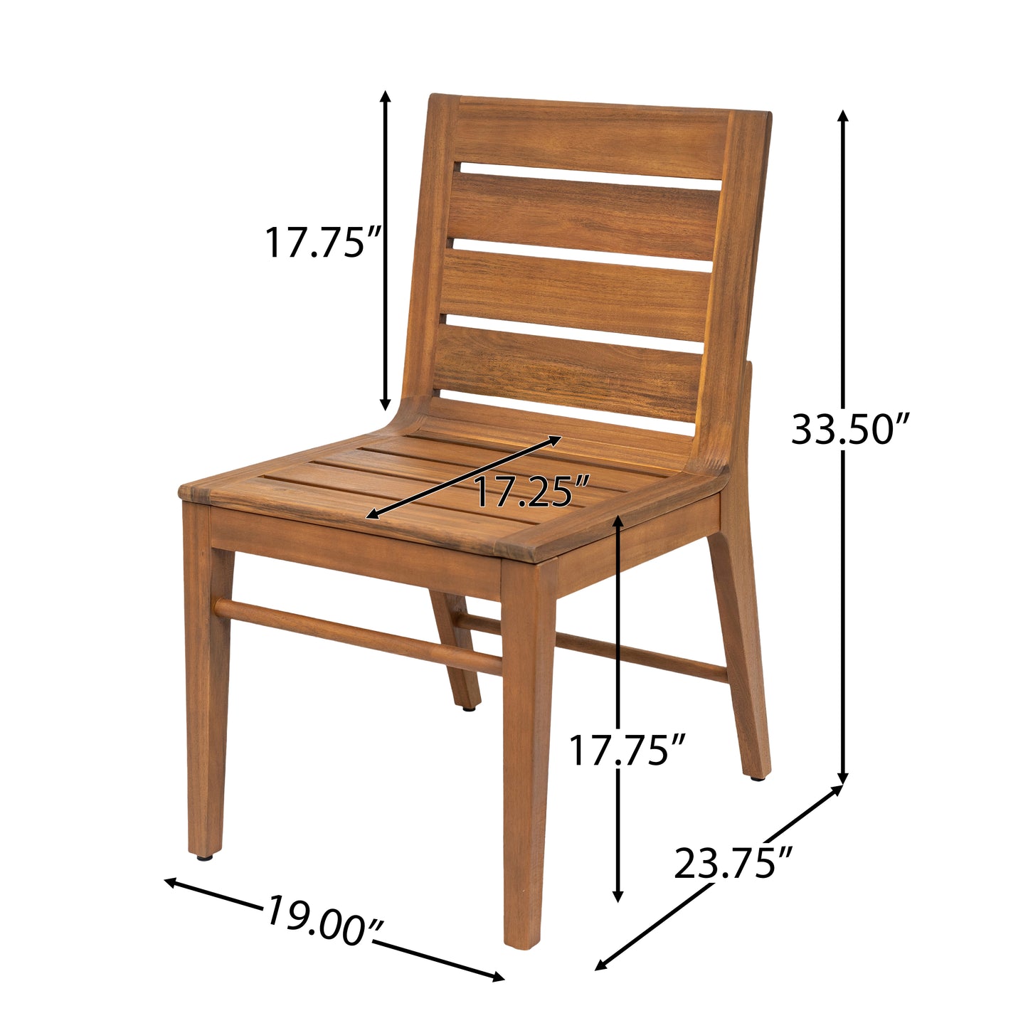 7-Piece Acacia Wood Outdoor Dining Set with Rectangular Table