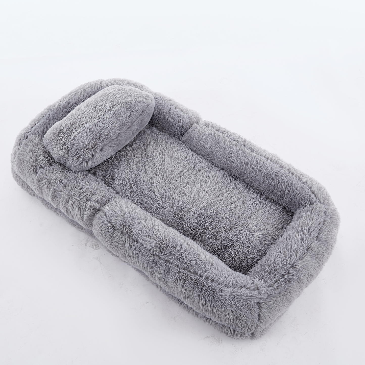 5-Position Adjustable Human Dog Bed & Lazy Sofa - Light Gray