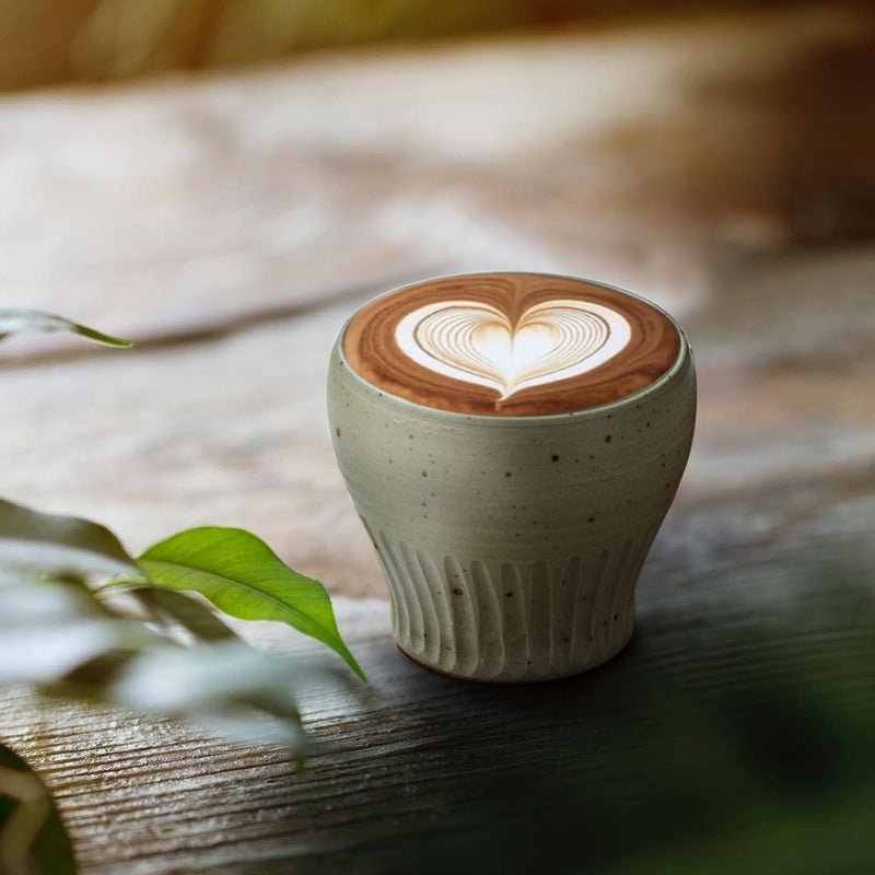 Handmade Stoneware Latte Mug with Matte Finish - Blue Ceramic Coffee Cup