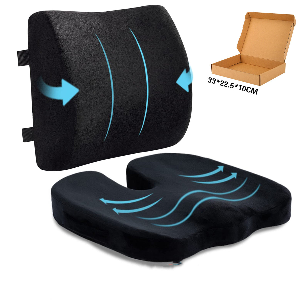 Ergonomic Office Chair Cushion Hip Support Memory Foam Seat Pad