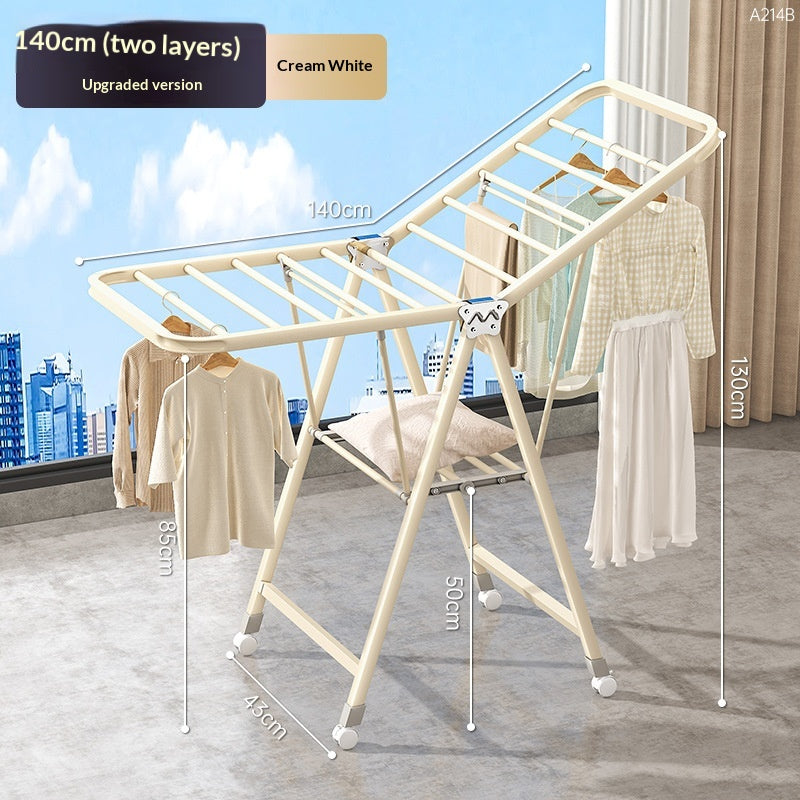 4m Double-Layer Portable Clothes Drying Rack with Foldable Design
