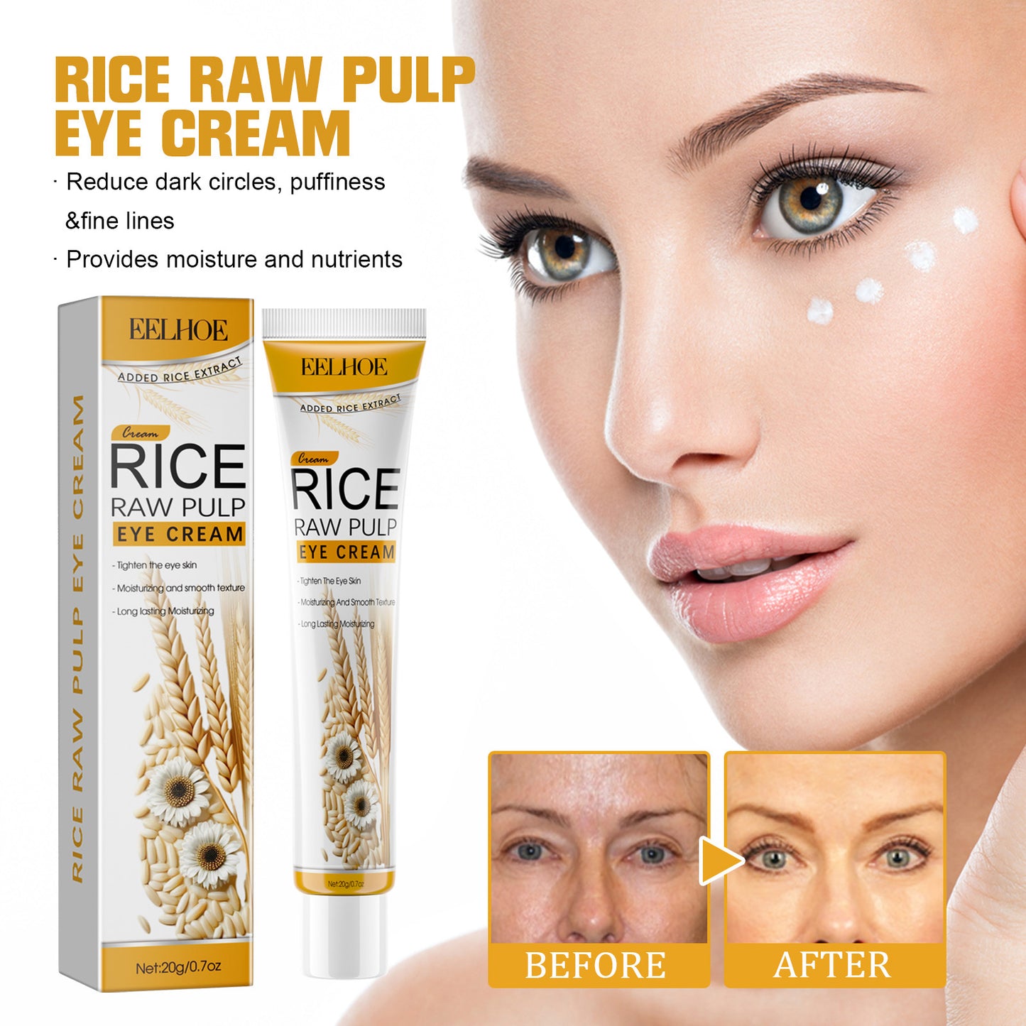 Rice Slurry Moisturizing Eye Cream - Anti-Wrinkle Skin Care