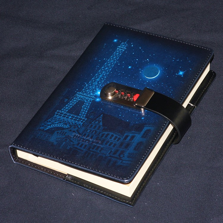 Locked Diary Journal Notebook Ethnic Style Creative Notes Thickened Faux Leather