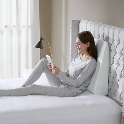 Wedge Pillow - White Polyester Bed Support Cushion