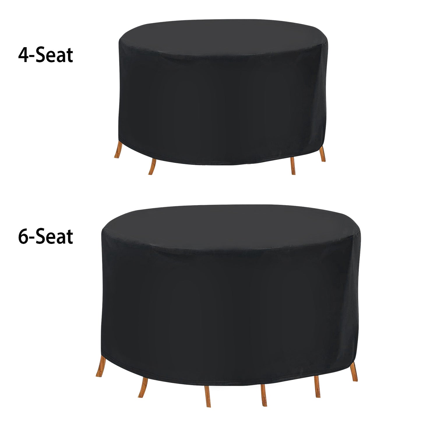 Waterproof Round Furniture Cover for Small Patio Table and Chairs - 4 or 6 Seat Options