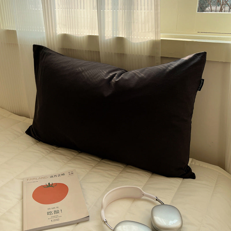 Cotton Pillowcase Solid Color Washable Bed Pillow Cover Home Decor