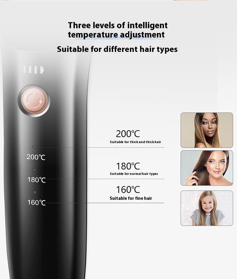 Dual-Use Wireless Hair Comb and Straightener for Curly and Straight Hair