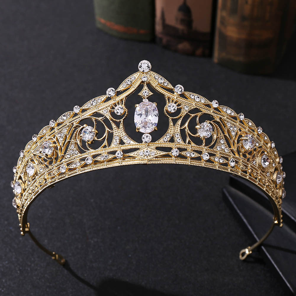 Alloy Rhinestone Wedding Hair Accessory Crown for Bridal & Party