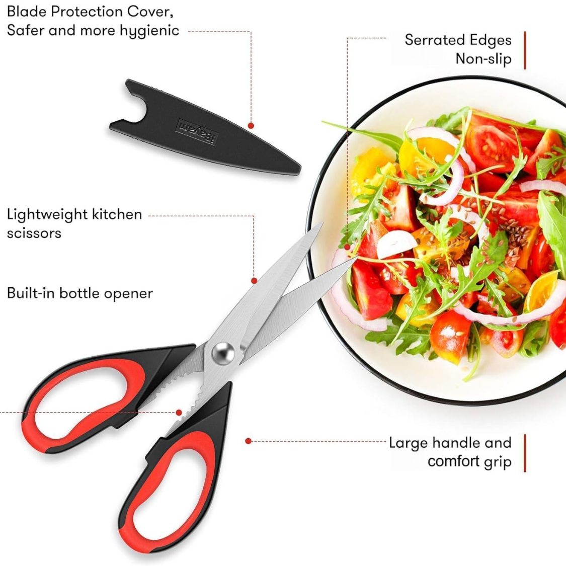 Heavy Duty Kitchen Scissors - All Purpose 8.66" Shears