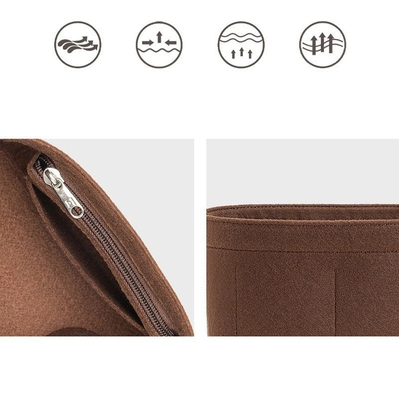 Felt Storage Pouch for Makeup Bag Organizer Inner Liner Support Bag