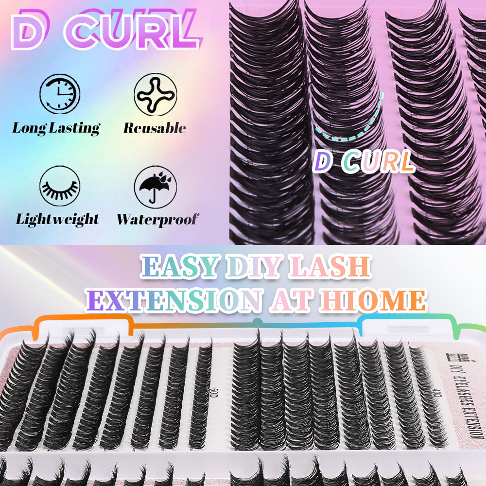 32-Row Segmented Cluster Eyelash Set - 640 Individual Lash Segments