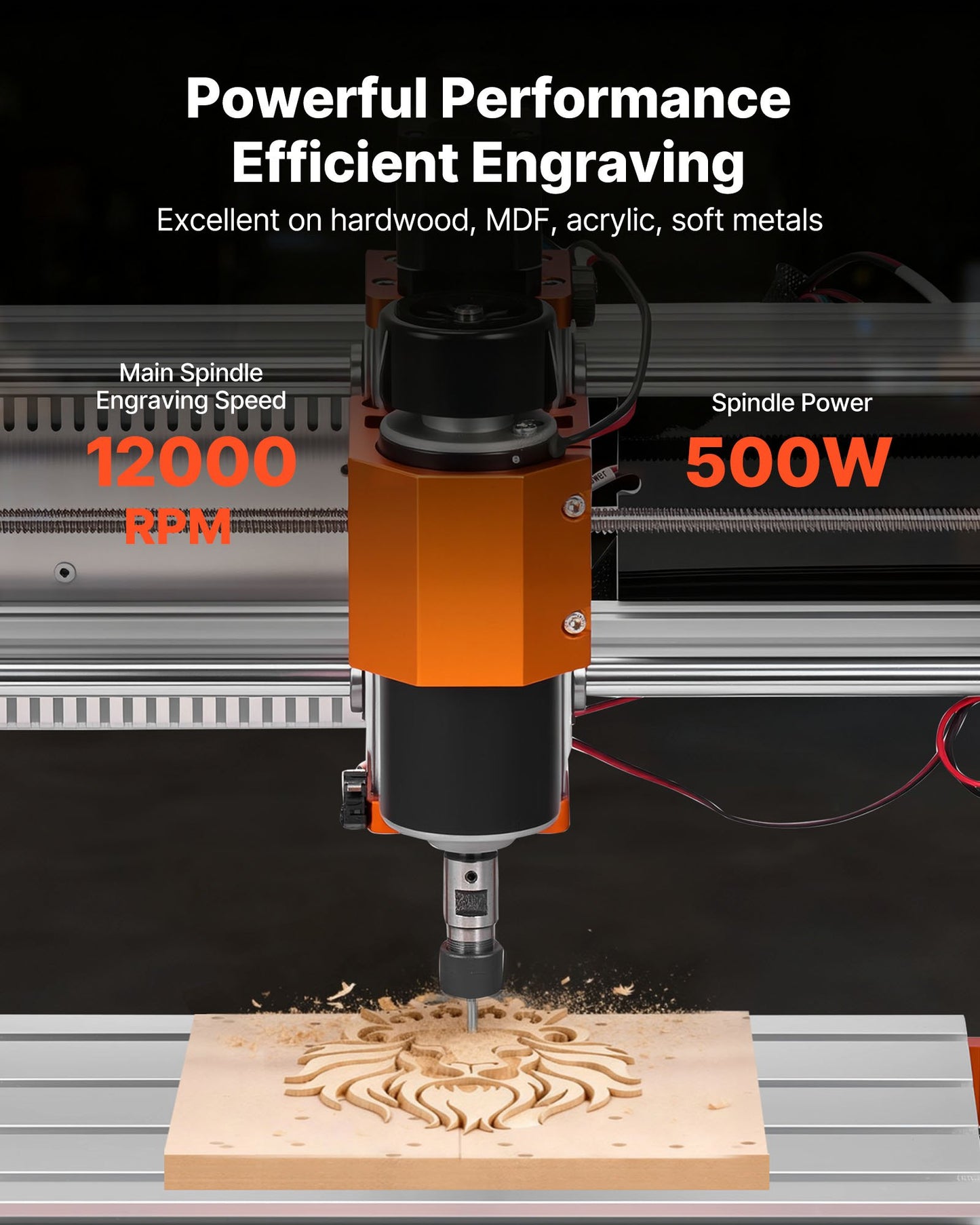 500W CNC Router Machine with 3-Axis Wood Engraving & Cutting, 300x180mm Work Area, Offline Controller
