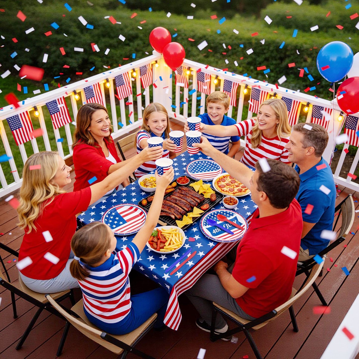 181Pcs Independence Day Party Supplies Set for 24 Guests