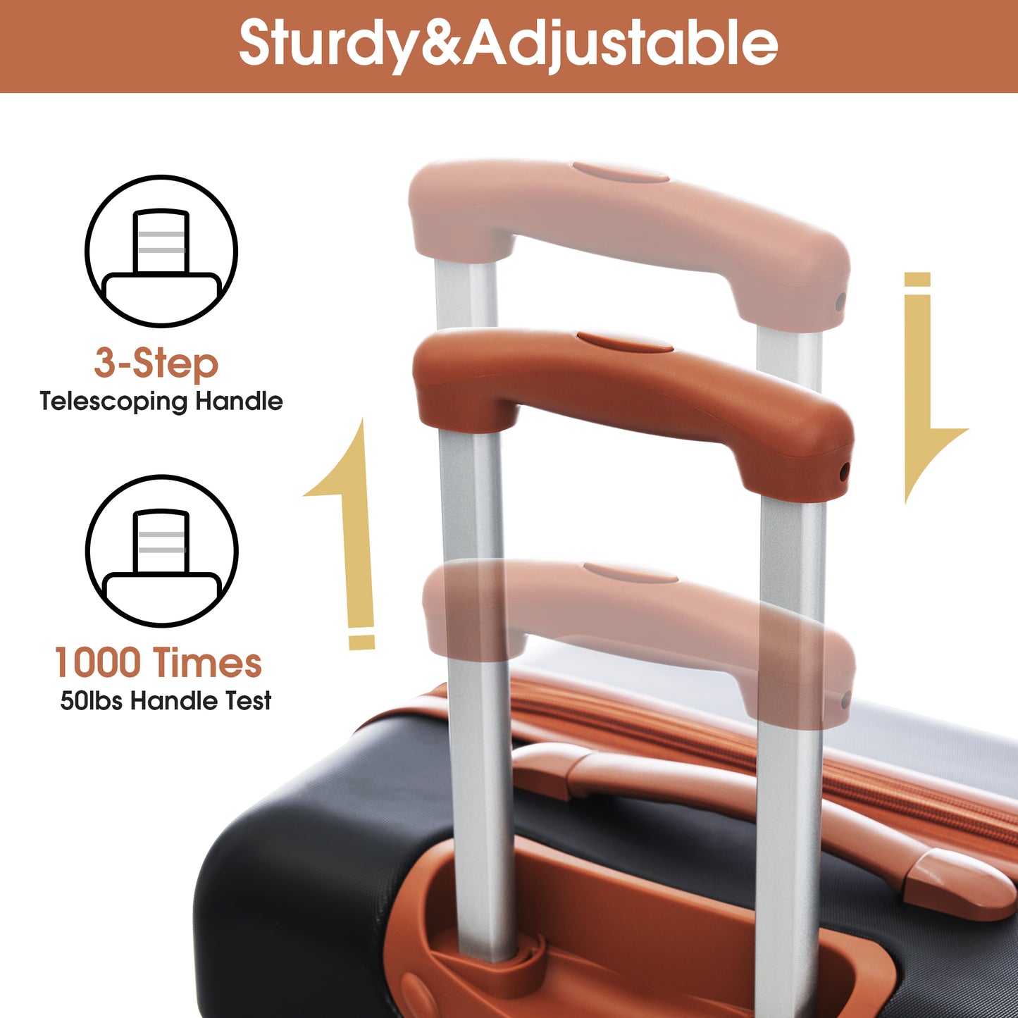 Lightweight Hardshell Luggage Set - 20" & 28" Spinner Suitcases with TSA Lock - Black & Brown