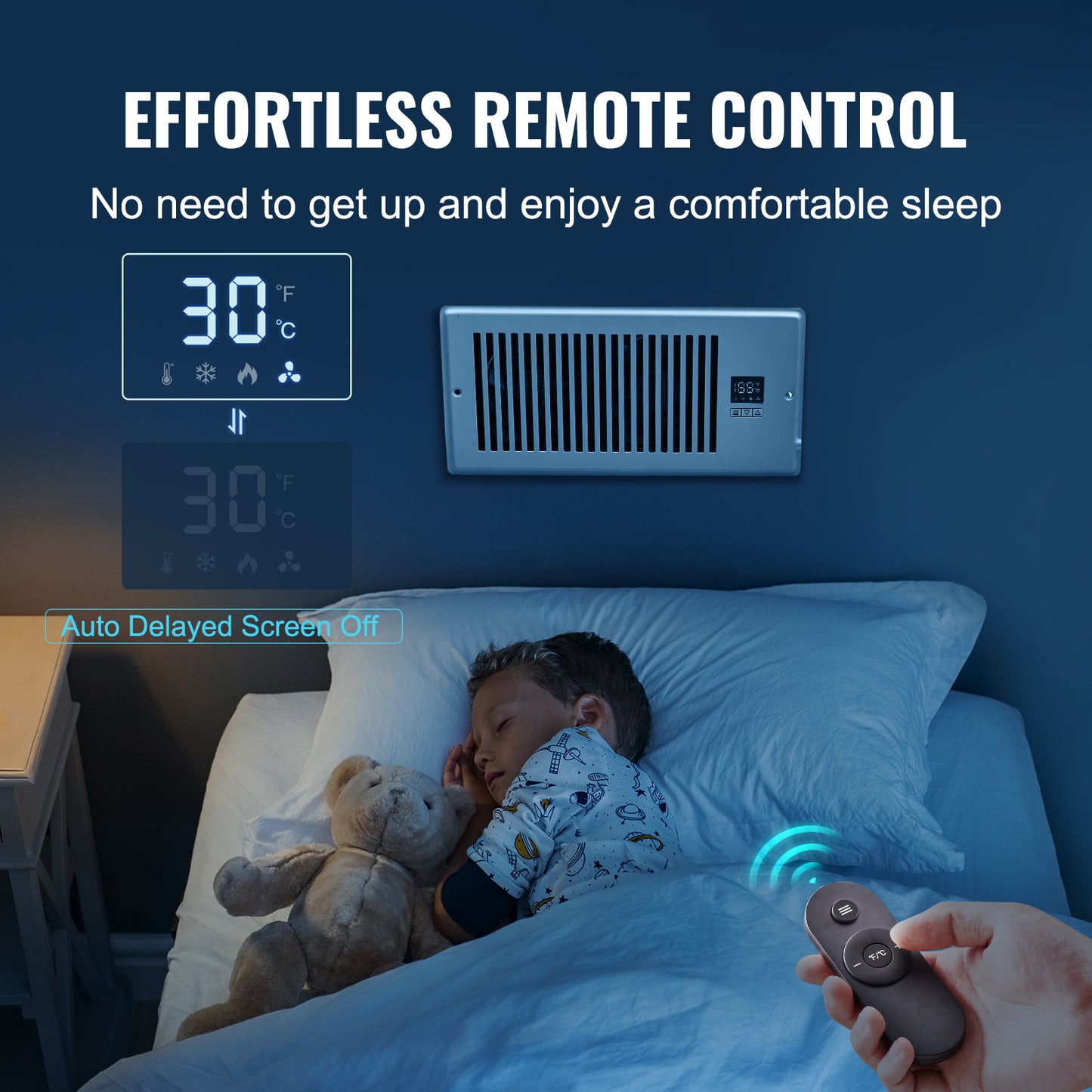 Quiet Vent Booster Fan with Remote Control & Thermostat - White
