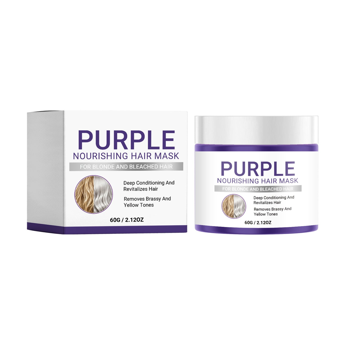 Purple Nourishing Hair Mask 60g for Deep Hair Repair & Moisturizing