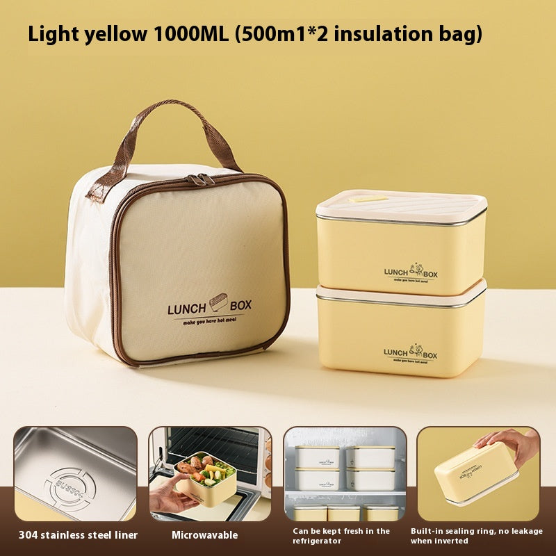 Stainless Steel Bento Lunch Box Set with Cover and Anti-Scald Feature
