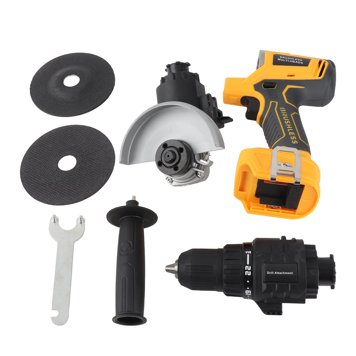 20V Cordless Power Tool Combo Kit with Drill and Angle Grinder, Lightweight & Versatile