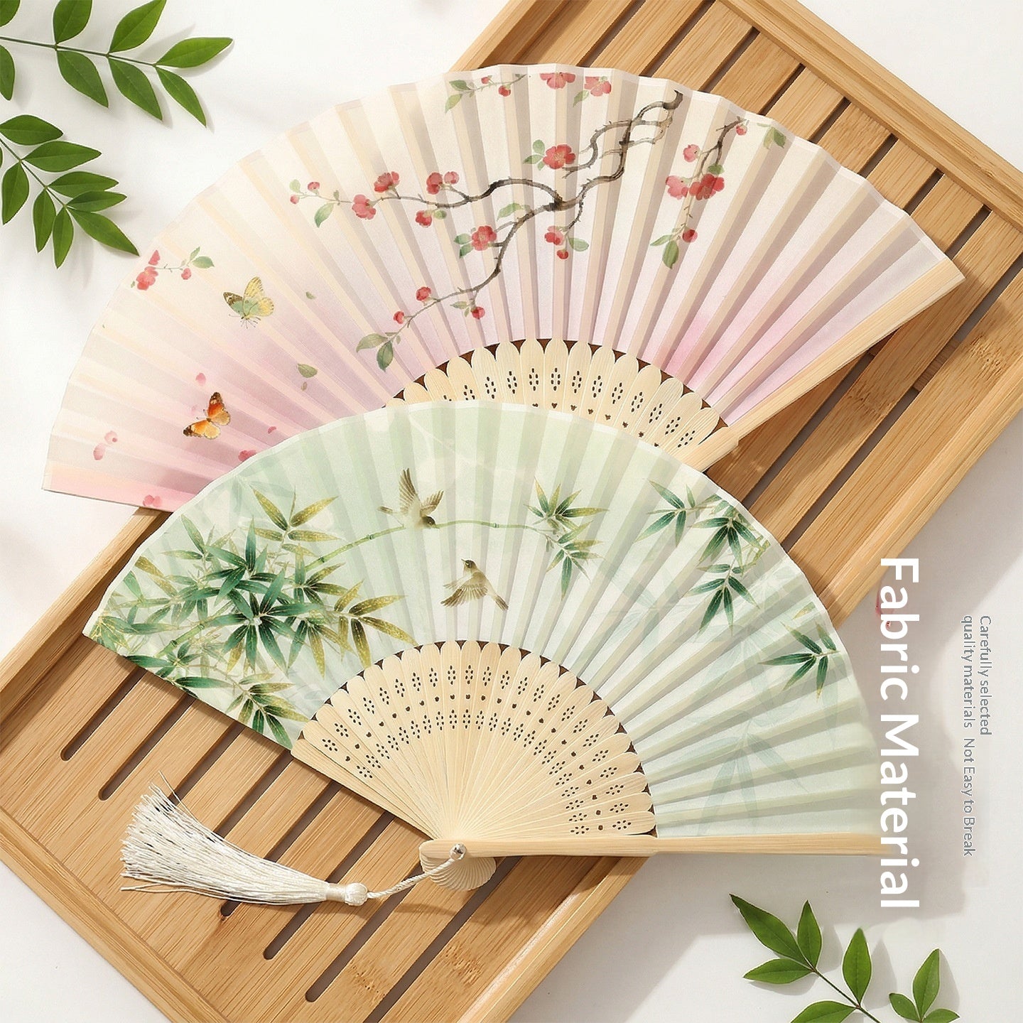 Chinese Style Portable Folding Fan - Bamboo Handheld Fan for Home & Garden