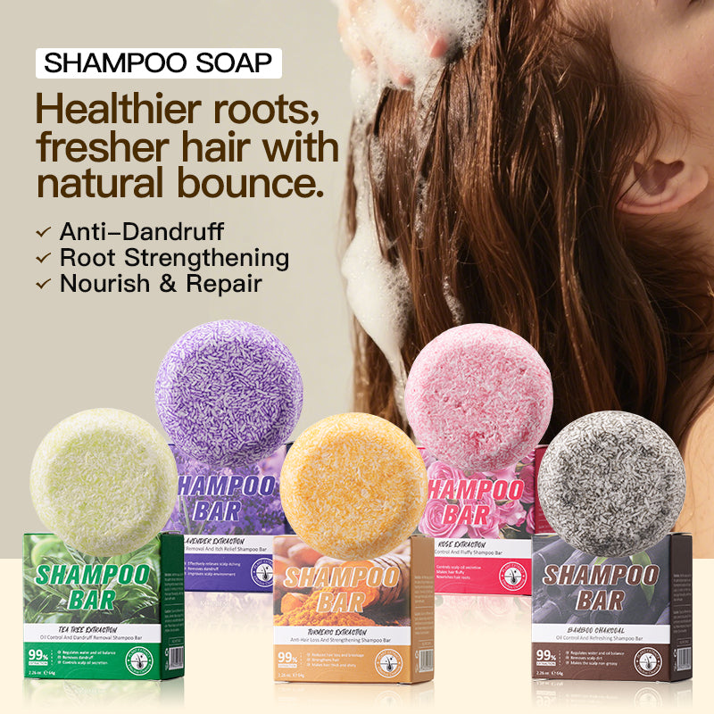 Bamboo Charcoal Oil Control Shampoo Soap - 64g, Refreshing Hair Care