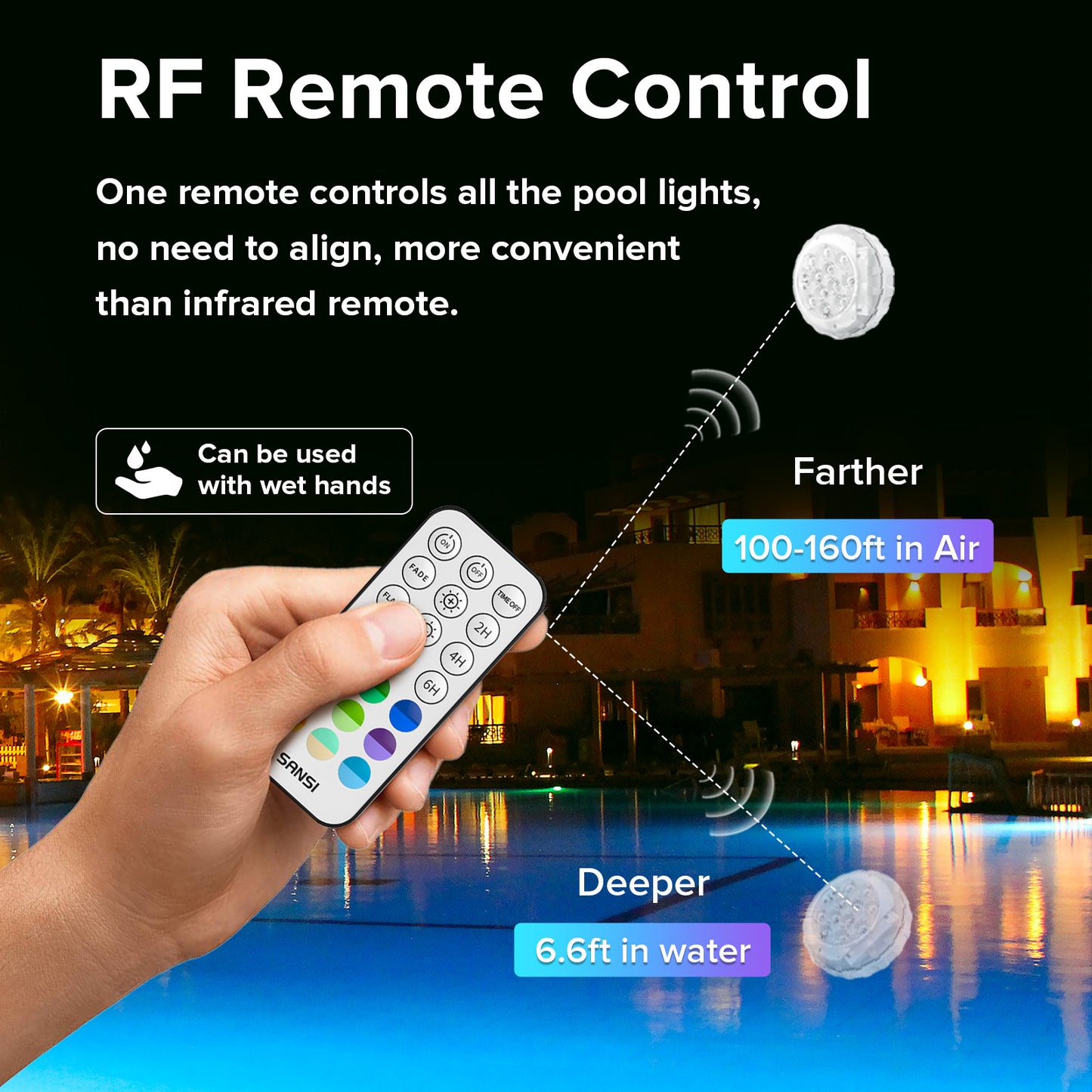 Waterproof RGB Pool Light Set - Rechargeable Outdoor LED Lamp for Swimming Pool Pond & Spa