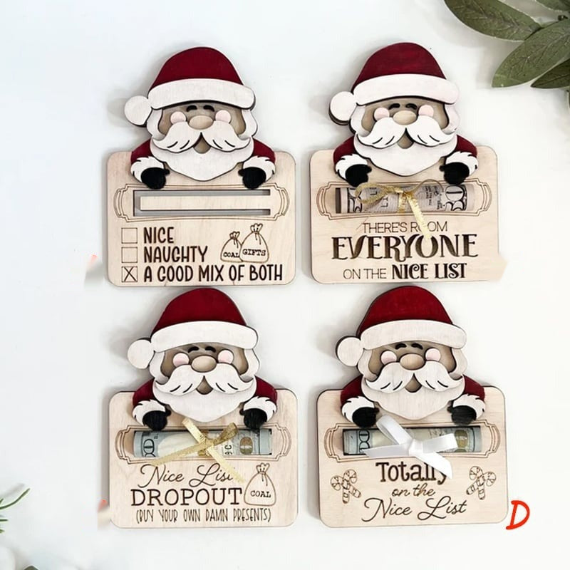 Wooden Santa Claus Card Clamp Christmas Decoration Ornaments