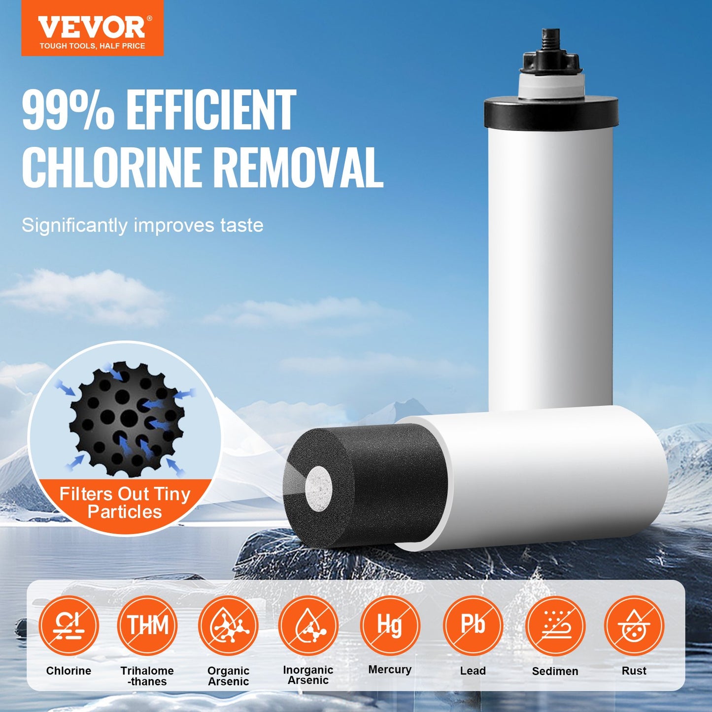 Gravity-Fed Water Filter System - Stainless Steel with 2 Filters