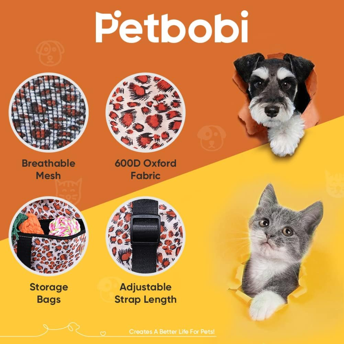 Small Dog Car Seat Booster - Foldable Safety Seat for Small Medium Dogs